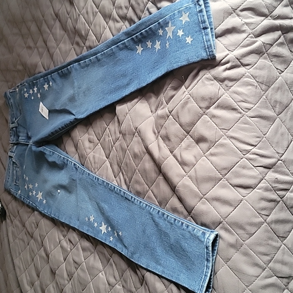 Big girl,, denim, star accent jeggings.
